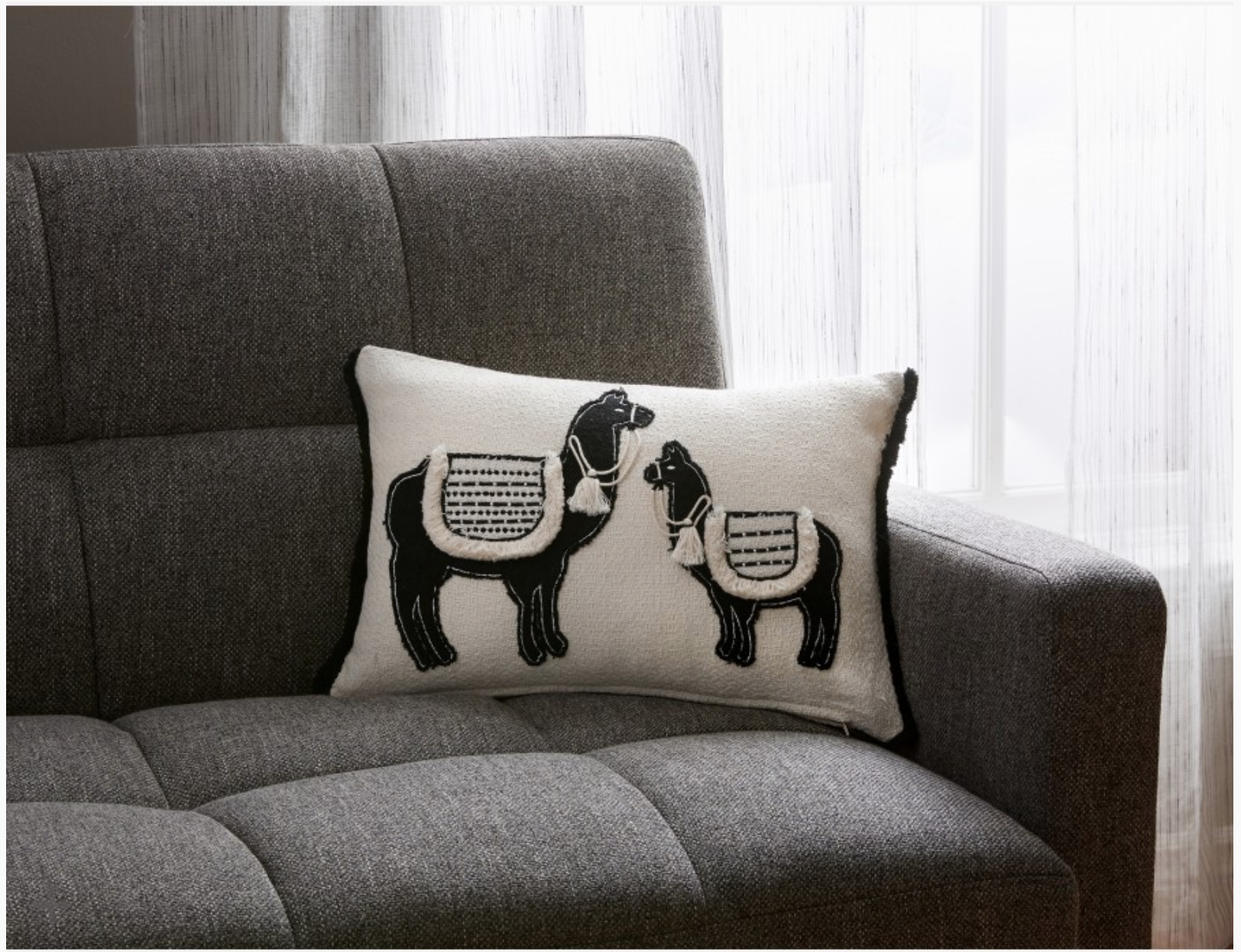 Cushion with two llamas